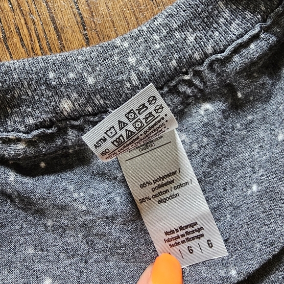 Gildan Navy Bleached Tie Dye Softstyle Short Sleeve T-shirt Size Women's Large - Picture 10 of 10